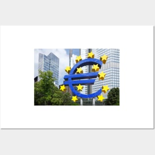 Euro symbol in front of the ECB building, Frankfurt Posters and Art
